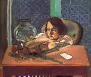 Henri Matisse Fish tank after a woman oil